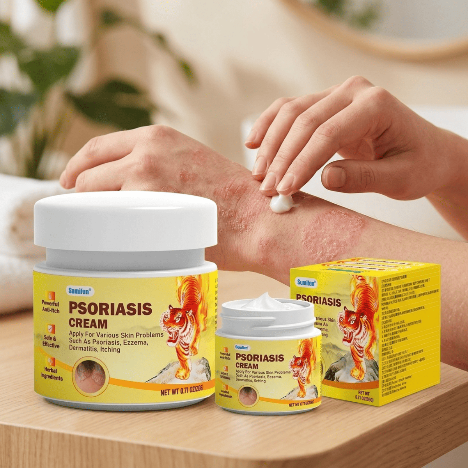 كريم تايغر Psoriasis للعناية بالبشرة الجافة والمتقشرة 20 جم