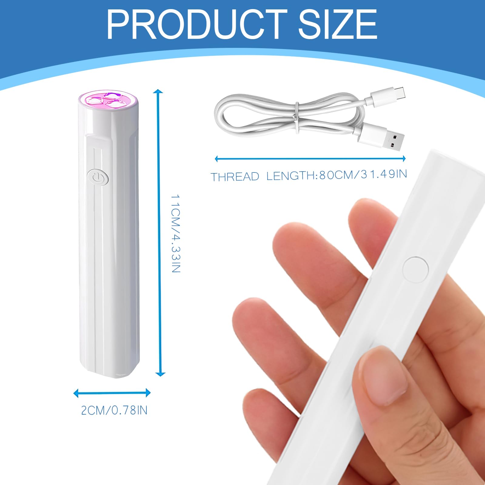 مصباح UV LED محمول لتجفيف جل الأظافر وتثبيت الزينة