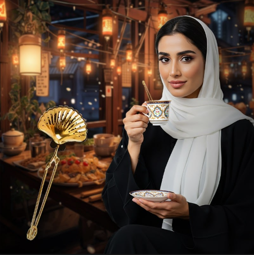 مصفاة شاي ذهبية بتصميم صدفة لتحضير الشاي والأعشاب