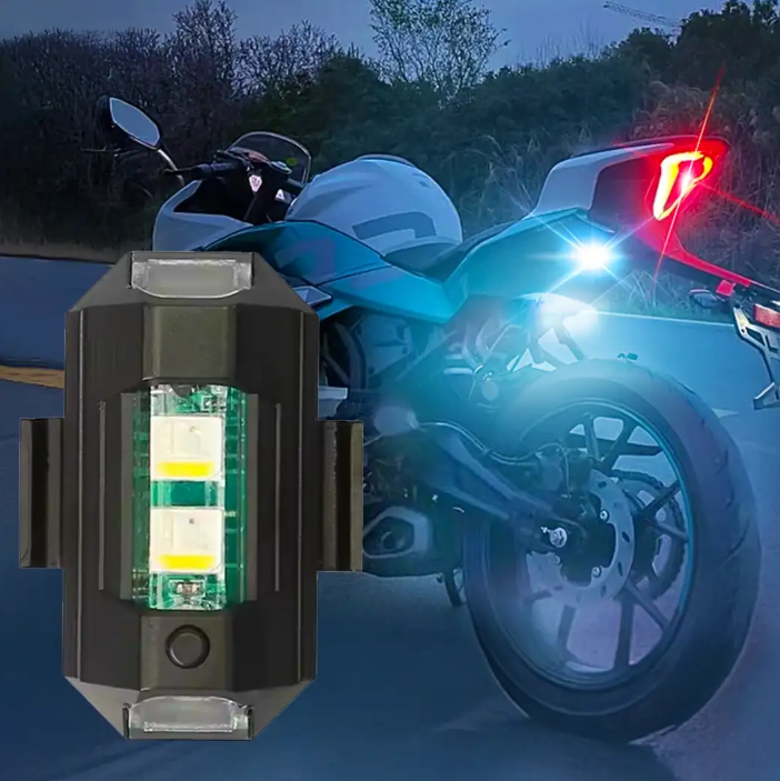 مصباح فلاش LED للسيارة والدراجة مع تحكم عن بعد