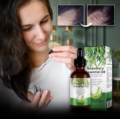 زيت الروزماري العطري للشعر 60 مل مع قطارة للعناية بفروة الرأس