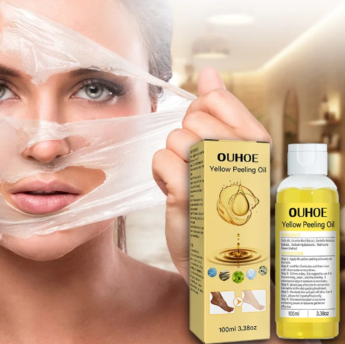 زيت التقشير الأصفر OUHOE 100 مل للعناية بالقدمين والجسم