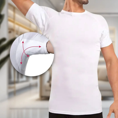 تيشيرت رجالي ماص للعرق مقاس XL أبيض للرياضة والاستخدام اليومي