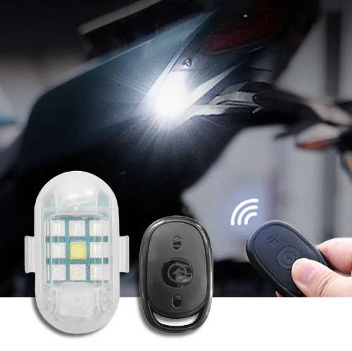 مصباح LED وامض 7 ألوان مع ريموت لاسلكي للدراجات والسيارات
