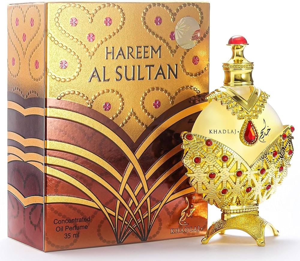 عطر حريم السلطان الذهبي الزيتي المركز 35 مل برائحة عربية فاخرة