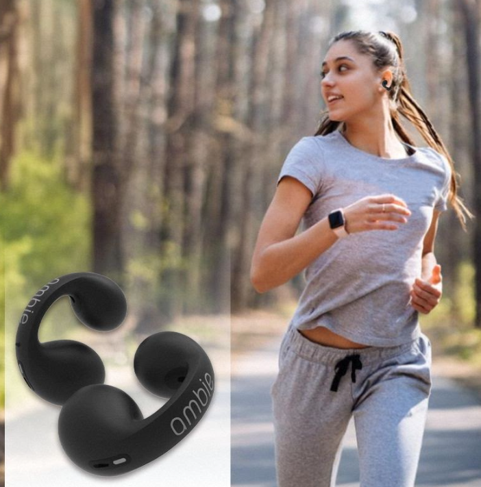 سماعات Ambie Sound Earcuffs لاسلكية مفتوحة للأذن باللون الأسود